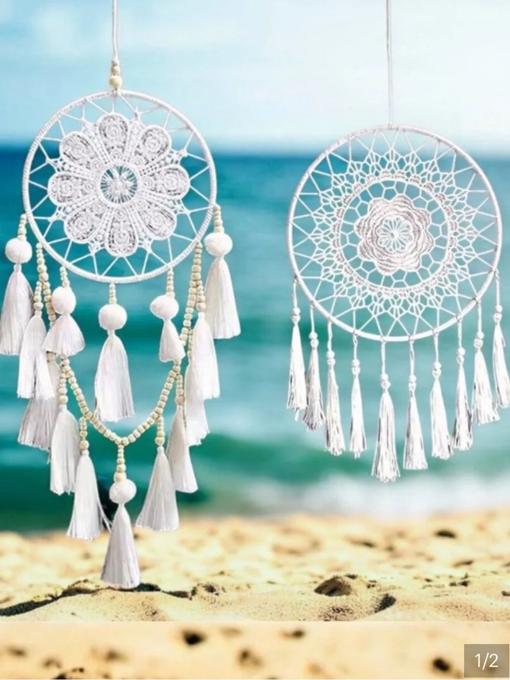 White Boho Dreamcatcher Wall Hanging You Choose